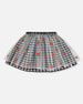 Skirt With Embroidered Mesh Little Vichy Black And White - F30K80_029
