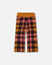 Cropped Wide Leg Pant Plaid Magenta And Brown - G20HT20_000
