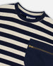 Striped Rib T-Shirt Navy Tees & Tops Deux par Deux