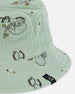 Printed Muslin Bucket Hat Sage Monkey - G30AH_071