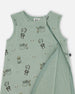 Printed Muslin Sleep Sack Sage Monkey - G30ASB_071