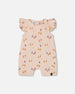 Printed Muslin One Piece Romper Peach With Pears - G30B40_070