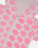 Printed Terry Short Sleeve Hoodie Cardigan Vibrant Pink And White - G30MG30_624