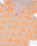 Printed Terry Short Sleeve Hoodie Cardigan Vibrant Orange And White - G30MG30_807