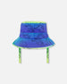 Printed Beach Hat Vibrant Blue And Green Dino - G30NBC_000