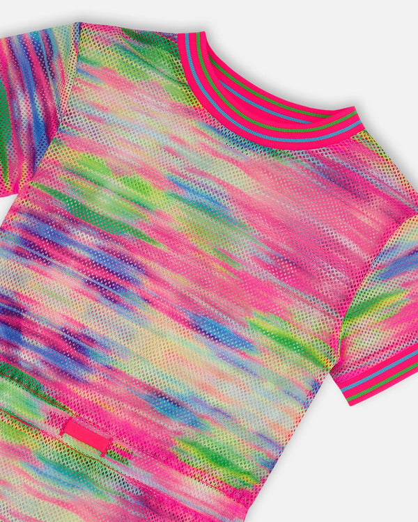 Short Sleeve Mesh Beach Dress Multicolored Swimwear Deux par Deux