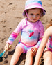 Long Sleeve One-Piece Rashguard Pink, Orange, And Turquoise - G30NG50_000