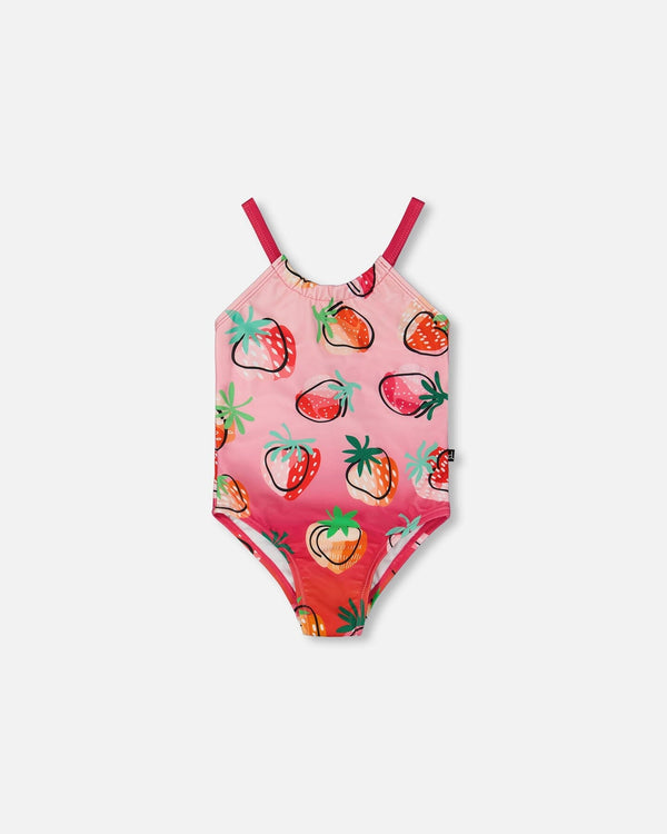Printed One-Piece Swimsuit Pink Gradient Strawberry - G30NG51_000
