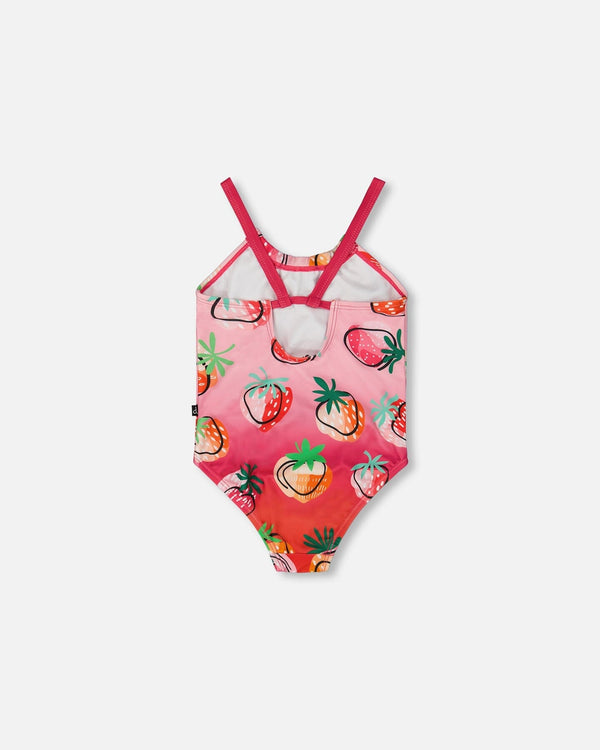 Printed One-Piece Swimsuit Pink Gradient Strawberry - G30NG51_000