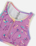 Printed Two-Piece Swimsuit Old Mauve And Multicolored Butterflies - G30NG62_054