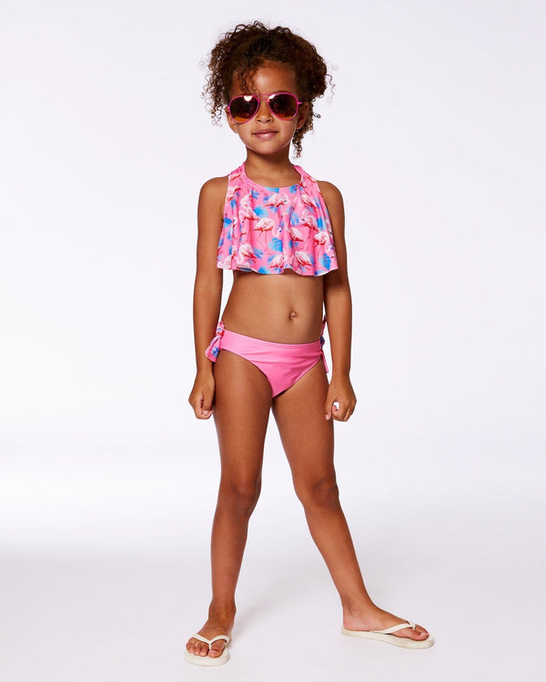 Printed Two-Piece Swimsuit Candy Pink And Pink Flamingo - G30NG72_056