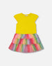 Short Sleeve Dress With Ruffle Tulle Skirt Multicolored - G30O84_000