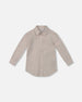 Long Sleeve Button Down Shirt Light Taupe - G30R15_147