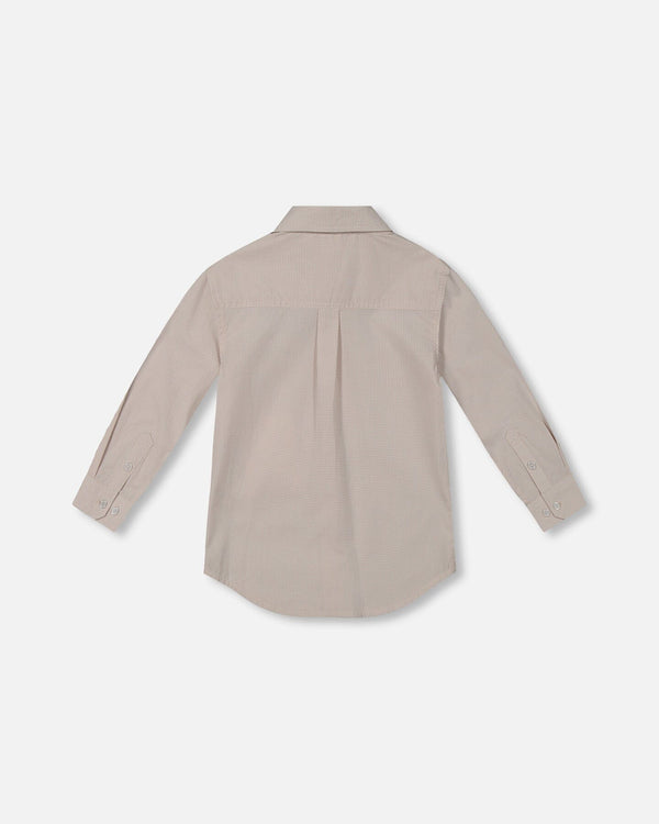 Long Sleeve Button Down Shirt Light Taupe - G30R15_147