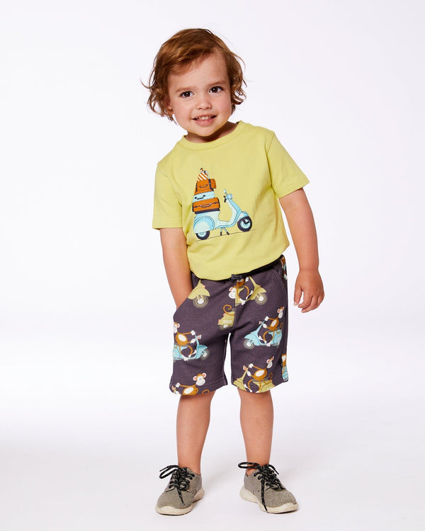 Organic Cotton Tee Lime Green And Blue Vespa - G30S70_225