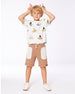French Terry Short With Contrast Pockets Beige And Off-White - G30U29_919