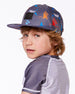 Printed Cap Orange, Red, And Blue Sharks On Gray - G30VBC_041
