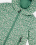 Printed Quilted Mid-Season Jacket Small White Flowers On Sage Green Background - G30W58_013