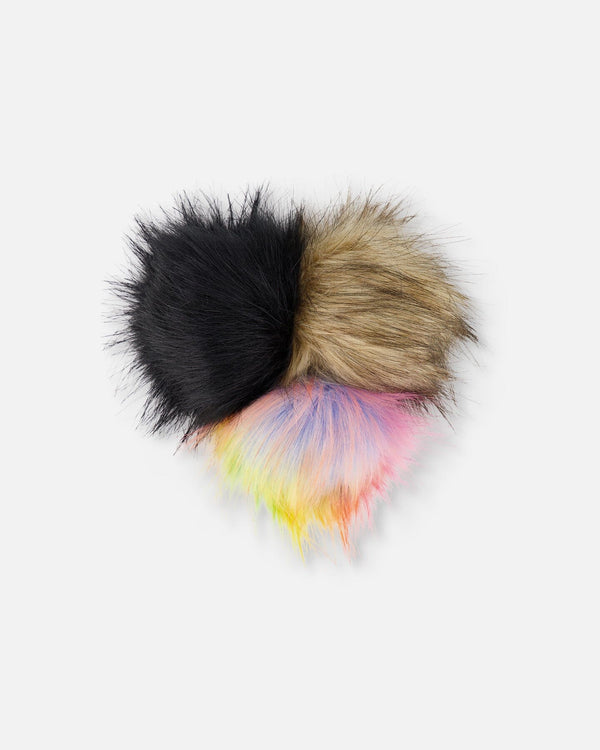Beige Fake Fur Pompom For Hat Outdoor Accessories Deux par Deux