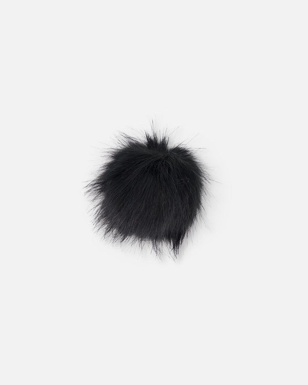 Black Fake Fur Pompom For Hat Outdoor Accessories Deux par Deux