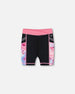 Printed Athletic Biker Short Black, Pink And Multicolored Butterflies - G30XG27_999