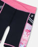Printed Athletic Biker Short Black, Pink And Multicolored Butterflies - G30XG27_999