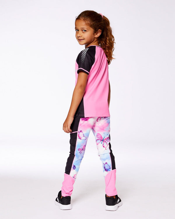 Printed Athletic Leggings Pink, Blue And Butterflies - G30XG60_009