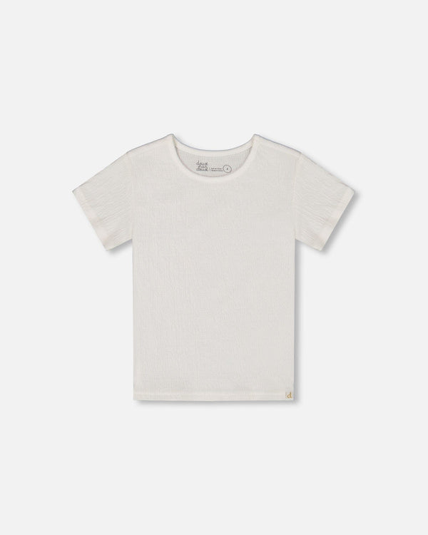 Crinkle Short Sleeve Top White - G30YG70_101