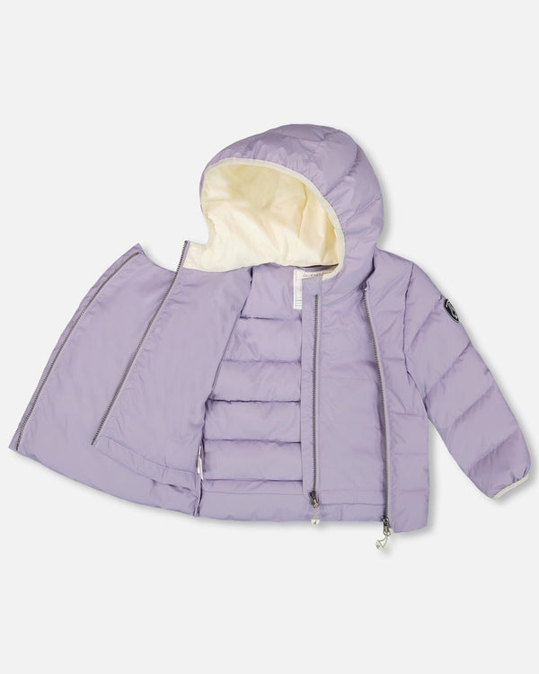 Compressible Winter Puffy Coat Designed For Car Seat Purple Gray - H10B500_591