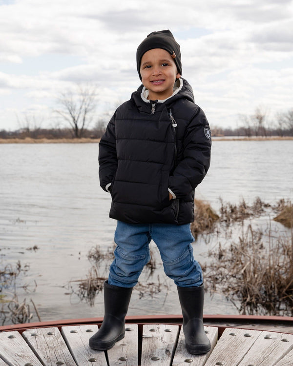 Compressible Winter Puffy Coat Designed For Car Seat Black - H10B500_999