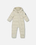 One-Piece Baby Cloud Compressible Snowsuit Designed For Car Seat Off-White Snowsuits Deux par Deux