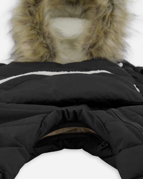 One-Piece Baby Snug Snowsuit Designed For Car Seat Black - H10B701_999