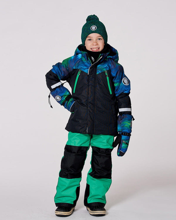 Two-Piece Play Snowsuit With Colorblocked Jacket Green - H10EB46_314