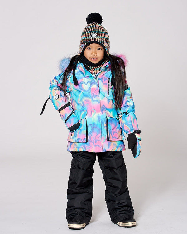 Two-Piece Play Snowsuit Black With Multicolor Print Jacket - H10EG87_999
