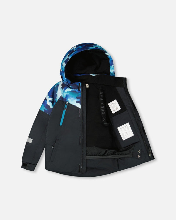 Two-Piece Play Snowsuit Teal Blue Camouflage - H10PB27_189