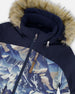 Two-Piece Play Snowsuit With Printed Colorblocked Jacket Navy Blue - H10PB43_479