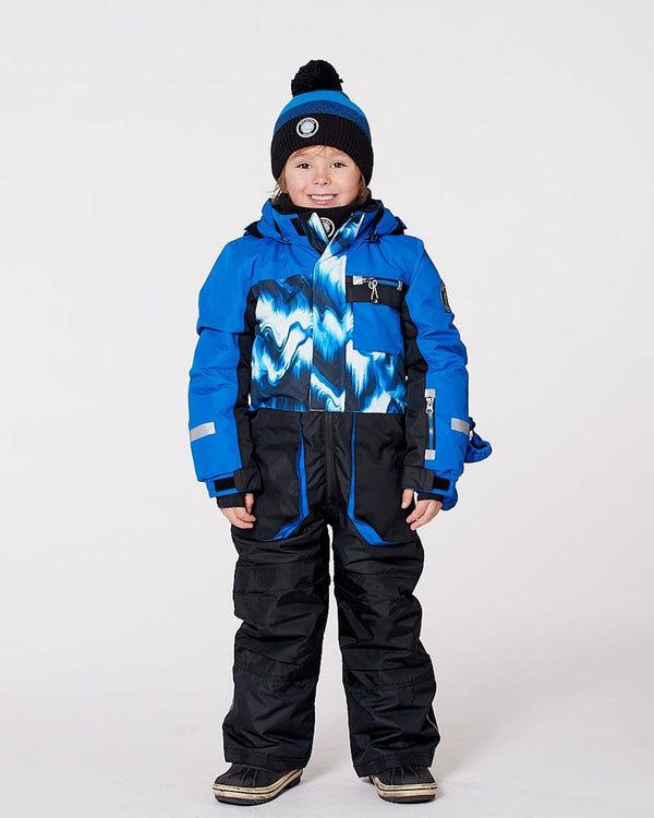One-Piece Play Snowsuit With Print And Colorblocking Black - H10PB75_999