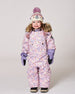 One-Piece Baby Play Snowsuit Designed For Car Seat Lilac Cat Print - H10PBG74_008