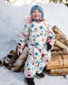 One-Piece Baby Play Snowsuit Designed For Car Seat Off-White Flower Print - H10PBG74_009