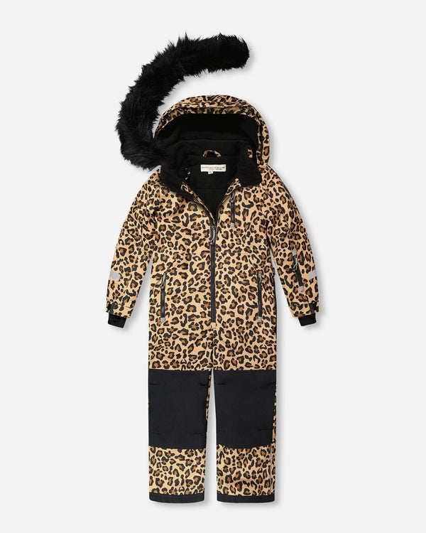 One-Piece Play Snowsuit Beige Leopard - H10PG30_042