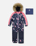 One-Piece Play Snowsuit Navy Unicorn Print - H10PG71_037