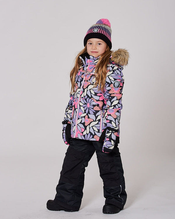 Two-Piece Play Snowsuit With Allover Print Jacket And Solid Pant Black - H10PG85_999