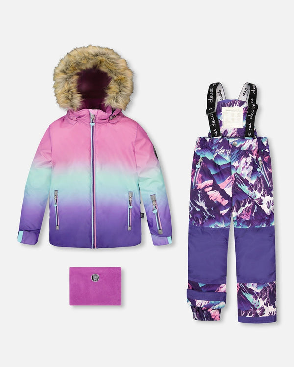 Two-Piece Play Snowsuit Purple Mountain Print - H10PG86_015