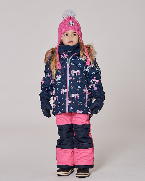 Two-Piece Play Snowsuit With Printed Jacket And Solid Pant Candy Pink - H10PG95_639