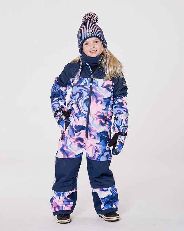 One-Piece Teknik Snowsuit Pink And Blue Marble - H10TG73_007