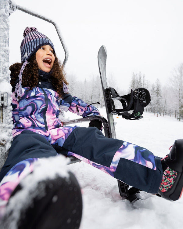 One-Piece Teknik Snowsuit Pink And Blue Marble - H10TG73_007