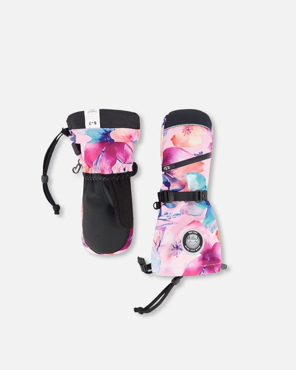 Winter Mittens Teknik Pink Watercolor Flower Print - H10XM203_012