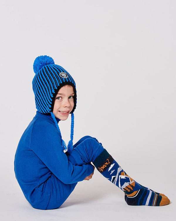 Winter Ski Socks With Merino Wool Deep Teal - H10XS_394