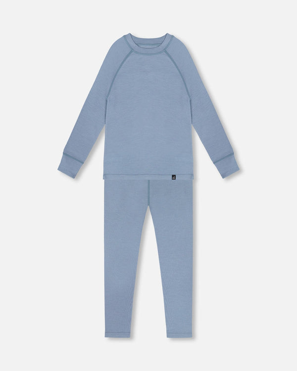 Merino Wool Base Layer Set Blue Gray - H10Y800_975