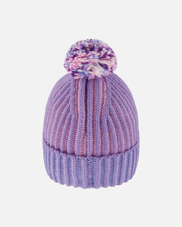 Lined Knit Pompom Hat Blue, Purple And Pink - H10Z30_000